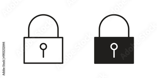 Lock closed icons for graphic design, logo, Web site, social media, UI, mobile app, vector illustration