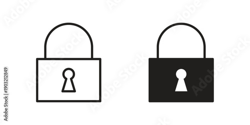 Lock icons for graphic design, logo, Web site, social media, UI, mobile app, vector illustration