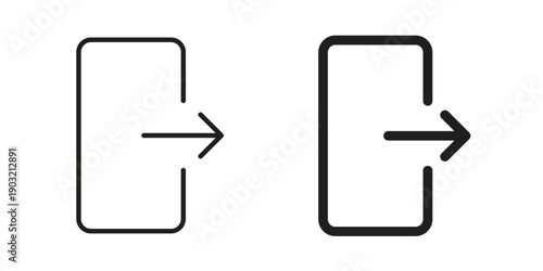 Logout icons for graphic design, logo, Web site, social media, UI, mobile app, vector illustration