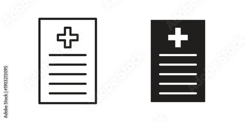 Medical report icons for graphic design, logo, Web site, social media, UI, mobile app, vector illustration