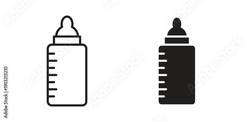 Milk bottle icons for graphic design, logo, Web site, social media, UI, mobile app, vector illustration