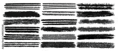 Vintage grunge abstract brush stroke set texture. artistic rough grunge brush strokes bundle and black splash stains creative sketch pattern design.