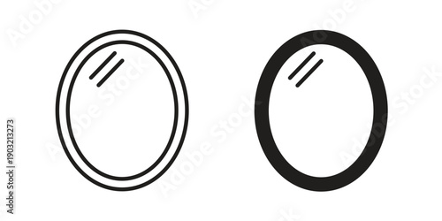 Mirror icons for graphic design, logo, Web site, social media, UI, mobile app, vector illustration