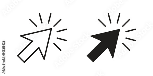 Mouse pointer icons for graphic design, logo, Web site, social media, UI, mobile app, vector illustration