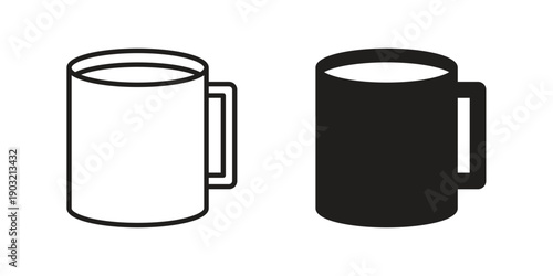 Mug icons for graphic design, logo, Web site, social media, UI, mobile app, vector illustration