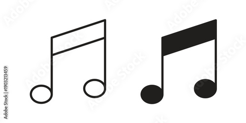 Music note icons for graphic design, logo, Web site, social media, UI, mobile app, vector illustration