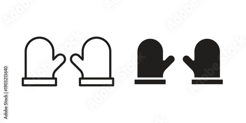 Oven mitt icons for graphic design, logo, Web site, social media, UI, mobile app, vector illustration