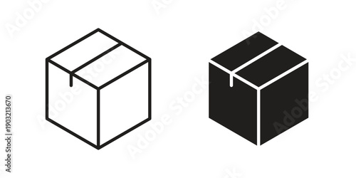 Package icons for graphic design, logo, Web site, social media, UI, mobile app, vector illustration