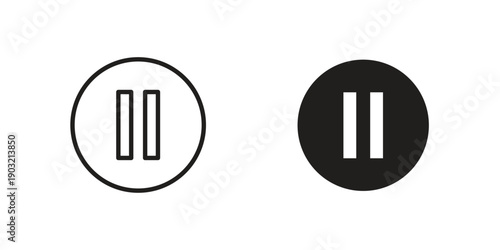 Pause button icons for graphic design, logo, Web site, social media, UI, mobile app, vector illustration