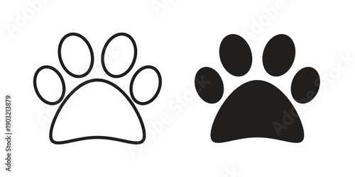 Paw icons for graphic design, logo, Web site, social media, UI, mobile app, vector illustration