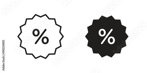 Percentage icons for graphic design, logo, Web site, social media, UI, mobile app, vector illustration