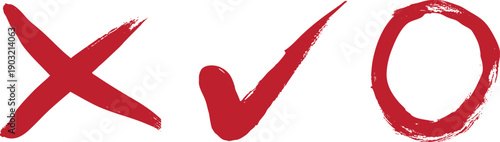 Red brush check cross circle symbols for bold graphic design. Hand painted marks add expressive texture and contrast. Ideal for icons, branding, posters, and digital artwork layouts today.