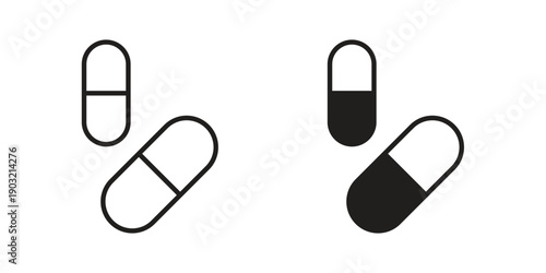 Pills icons for graphic design, logo, Web site, social media, UI, mobile app, vector illustration