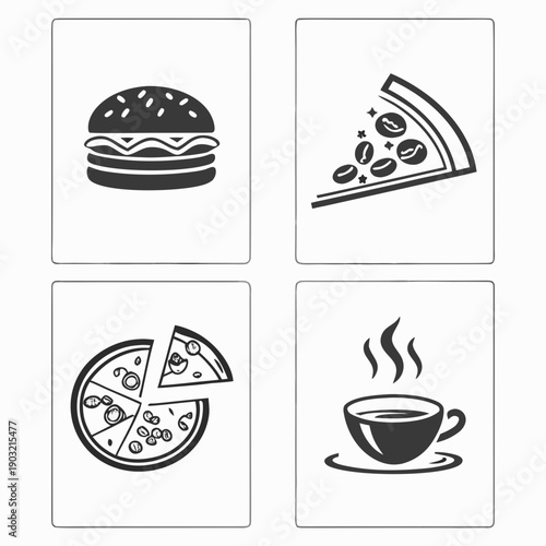 A delightful assortment of breakfast and snack options to satisfy your cravings Vector