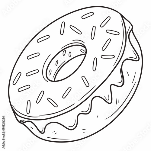 A delicious glazed doughnut with colorful sprinkles on top