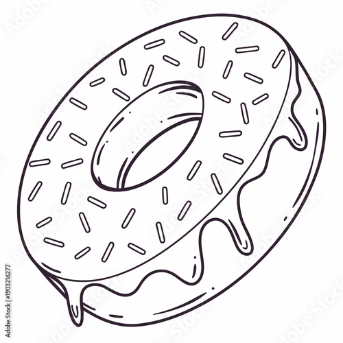 A delicious glazed doughnut with sprinkles and a bite taken out of it