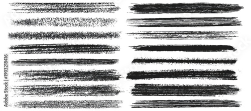 Vintage grunge abstract brush stroke set texture. artistic rough grunge brush strokes bundle and black splash stains creative sketch pattern design.