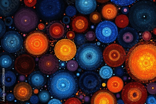 Abstract Bright Pattern Glowing Accents Luminous Colorful Design