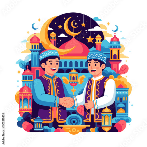 Cute cartoon illustration of happy kids playing together in different places like the beach, floor, and street