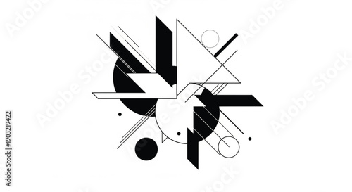 black and white abstract vector illustration