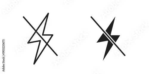 Flash off icon suitable design silhouette and line art style on white background