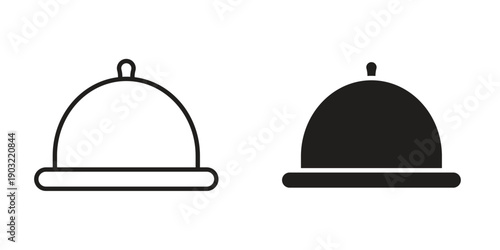Food tray icon suitable design silhouette and line art style on white background