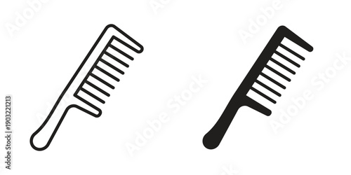 Hair brush icon suitable design silhouette and line art style on white background
