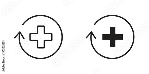 Health recovery icon suitable design silhouette and line art style on white background