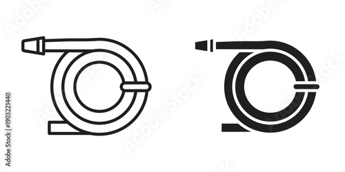 Hose icon suitable design silhouette and line art style on white background