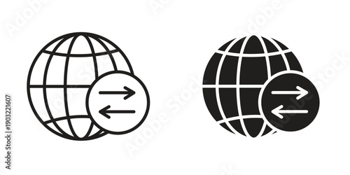 Import export icon suitable design silhouette and line art style on white background