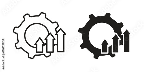 Improvement icon suitable design silhouette and line art style on white background
