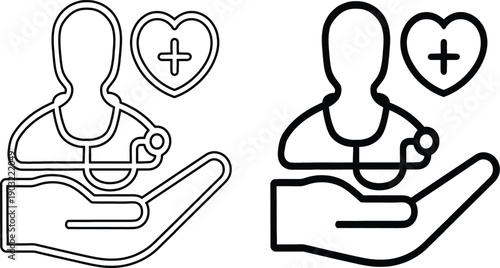 Medical Healthcare and Online Doctor Consultation Icon Vector Illustration