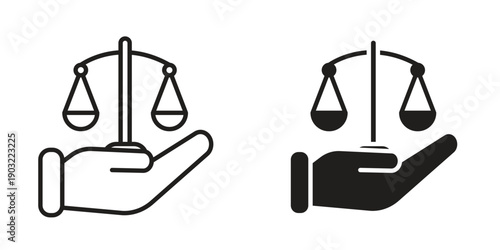 Law icon suitable design silhouette and line art style on white background