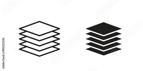 Layers icon suitable design silhouette and line art style on white background