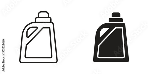 liquid detergent icon suitable design silhouette and line art style on white background