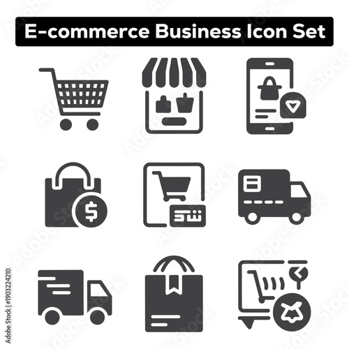 Sustainable Business Icons for Eco-Friendly E-commerce Solutions