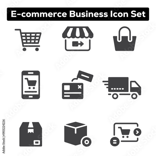 Sustainable Business Icons for Eco-Friendly E-commerce Solutions