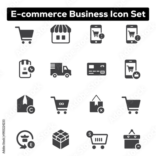 Sustainable Business Icons for Eco-Friendly E-commerce Solutions