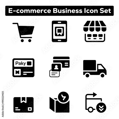 Eco-Friendly Business Icons for Sustainable E-commerce