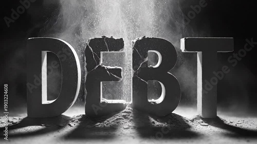 Debt looming over people and economy in ominous sculpture and symbol of financial pressure.
