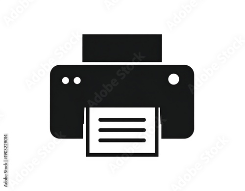 Free Download Simple black silhouette of a printer spitting out a printed page - GFXLoad