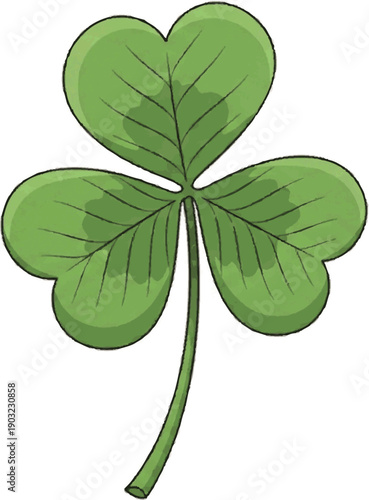 A vibrant green clover with three leaves, symbolizing good luck and the spirit of Ireland