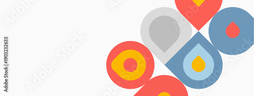 Canvas Print Abstract colorful circles overlap, creating dynamic visual composition
