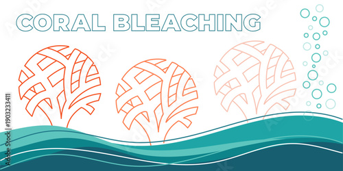 Coral Bleaching Stages Concept Illustration