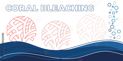 Coral Bleaching Stages Concept Illustration