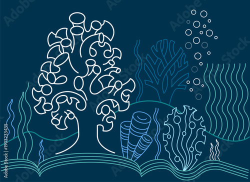 Stylized coral reef illustration