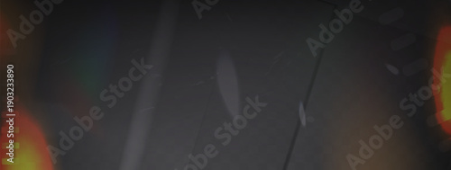 Old camera film filter, leaks texture with scratches overlay. Noise damaged photo effect, blurred rainbow iridescent gradient, retro movie with dust on black background. Vector abstract illustration.