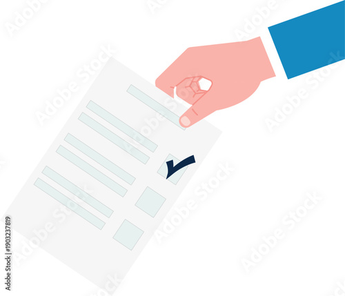 Hand hold vote. Political opinion color icon