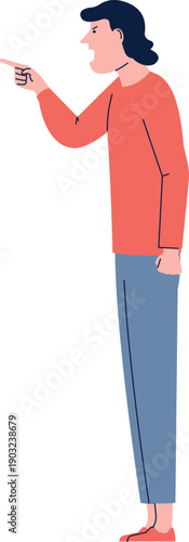 Arguing man. Angry loud speaking person icon