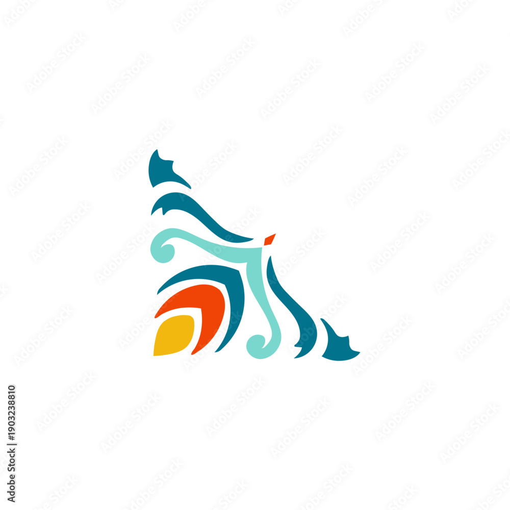 Obraz premium Abstract Colorful Decorative Corner Element